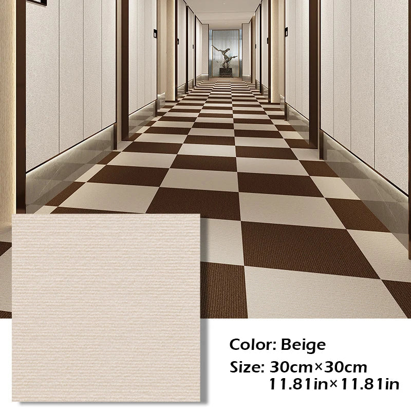 30x30cm DIY Modern Carpet Self-adhesive Anti Slip Block Fully Spread Floor Mat Bedroom Study Office Can Be Cut Quick Pick Grocers
